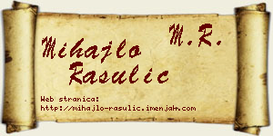 Mihajlo Rasulić vizit kartica